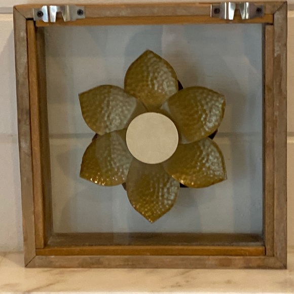 Metallic Gold Flower Wood Shadowbox Art - Picture 4 of 7